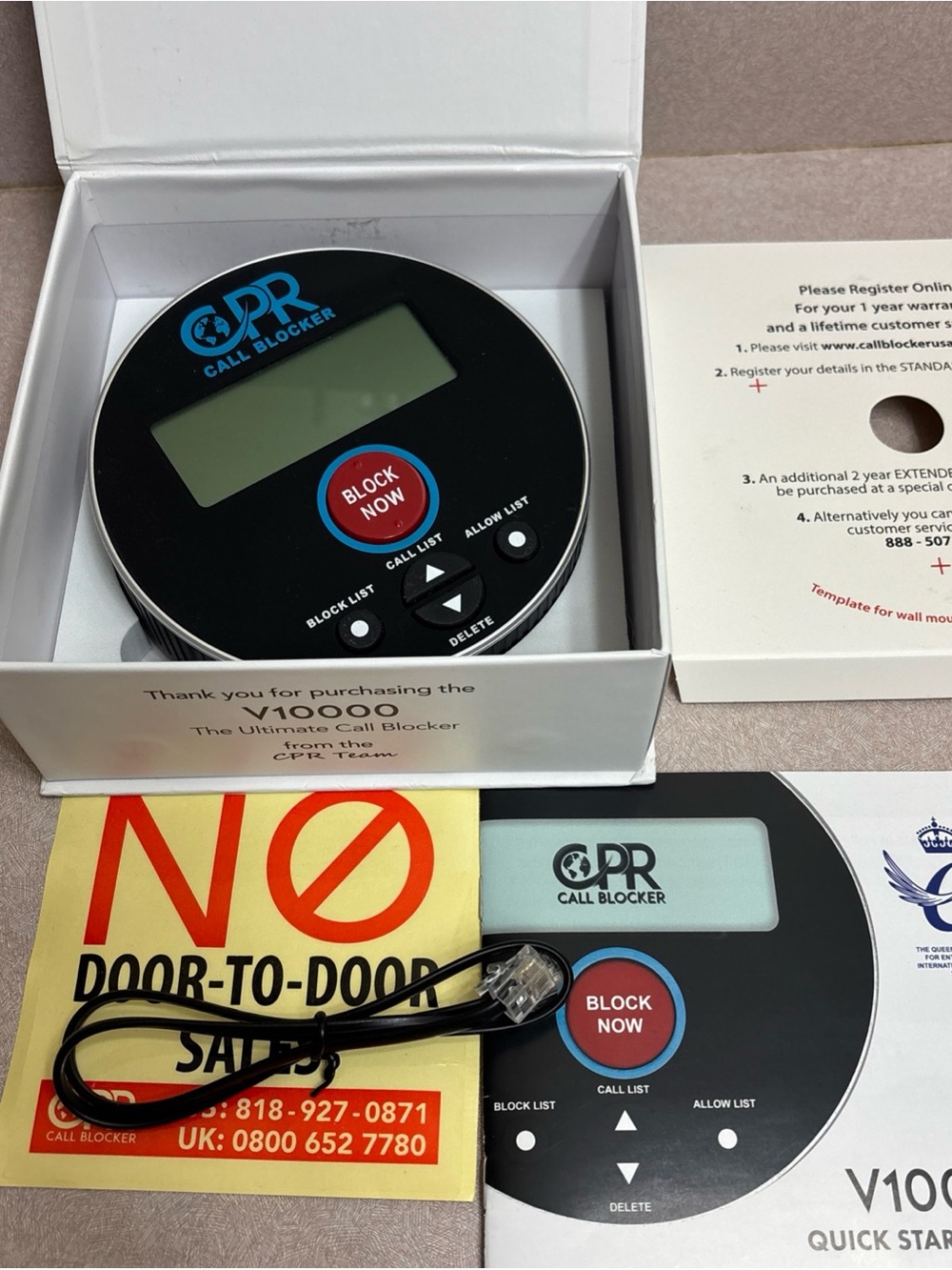 CPR V10000 Landline Call Blocker with White List & Black List Features One Touch